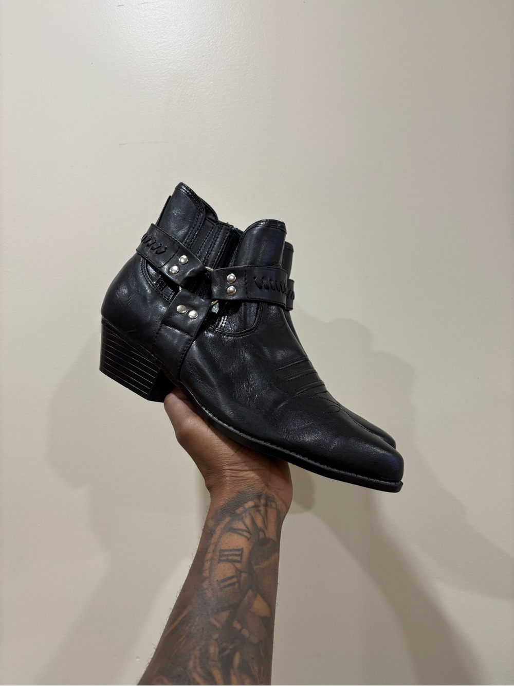 Classic Harness Western Motorcycle Boots